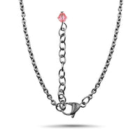 Light Rose Swarovski Crystal Necklace - Creative Jewelry by Marcia - Asymmetrical Jewelry - Timeless Jewelry
